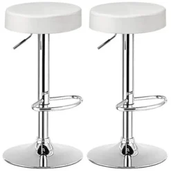 Costway Set Of 4 Round Bar Stool Adjustable Swivel Pub Chair W/ Footrest WhiteRedBlack -Costway GUEST db4b1bba d3f1 45f8 9e62 7d72c626fb53 1