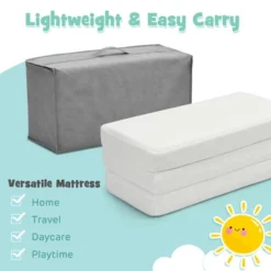 Tri-Fold Pack N Play Mattress Pad Foldable Crib Mattress Soft Memory Foam 13 Tri-Fold Pack N Play Mattress Pad Foldable Crib Mattress Soft Memory Foam -Costway GUEST db61cf77 439c 4256 993e 5c77e3194da4