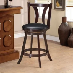 Costway Set Of 4 Swivel Bar Stool 24'' Counter Height Leather Padded Dining Kitchen Chair 11 Costway Set Of 4 Swivel Bar Stool 24'' Counter Height Leather Padded Dining Kitchen Chair -Costway GUEST db8dd90d 29c8 4f31 9561 5d80b022e23b