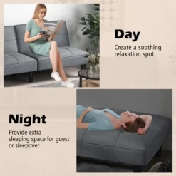 Costway Convertible Folding Futon Sofa Bed With 6-Position Adjustable Backrest Cushion 16 Costway Convertible Folding Futon Sofa Bed With 6-Position Adjustable Backrest Cushion -Costway GUEST dbbee128 2027 4714 8e04 7d235ff3b45a