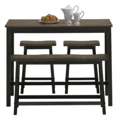 Costway 4 Pcs Solid Wood Counter Height Table Set W/ Height Bench & Two Saddle Stools 7 Costway 4 Pcs Solid Wood Counter Height Table Set W/ Height Bench & Two Saddle Stools -Costway GUEST dbf69a3e 7962 4cbb 934d 0d8306b45ed1