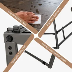 Costway 3-Piece Bar Table Set Round Pub Dining Table & 2 Foldable Stools W/ Metal Frame 16 Costway 3-Piece Bar Table Set Round Pub Dining Table & 2 Foldable Stools W/ Metal Frame -Costway GUEST dc4bcebf 292f 4601 b92c ea85818d0b03