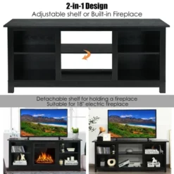 Costway 58'' 2-Tier Fireplace TV Stand W/18'' 1500W Electric Fireplace 65'' -Costway GUEST dc61a35e c300 4aaa 9460 bbd0761ed5aa
