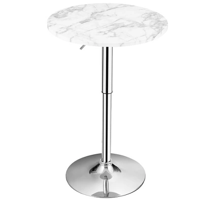 Costway Round Bistro Bar Table Height Adjustable 360-degree Swivel 9 Costway Round Bistro Bar Table Height Adjustable 360-degree Swivel - Image 9