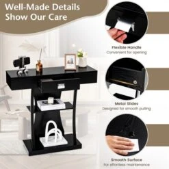 Costway T-Shaped Console Table Behind Couch Table With Drawer Shelves & Dual Anti-Tipping Kits Modern Foyer Table Entryway Accent Table 15 Costway T-Shaped Console Table Behind Couch Table With Drawer Shelves & Dual Anti-Tipping Kits Modern Foyer Table Entryway Accent Table -Costway GUEST dcc4ba56 2313 4210 b31d 0d031e39264e