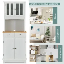 Costway Buffet Hutch Kitchen Storage Cabinet W/ Microwave Stand Storage Shelves 12 Costway Buffet Hutch Kitchen Storage Cabinet W/ Microwave Stand Storage Shelves -Costway GUEST dd12ff54 5375 4591 808d 26d1de8d465f