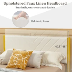 Costway FullQueen Size Upholstered Bed Frame Wooden Slatted Adjustable Headboard 4 Drawers 17 Costway FullQueen Size Upholstered Bed Frame Wooden Slatted Adjustable Headboard 4 Drawers -Costway GUEST dd927b2c 7109 45a3 be6b 79aa32ffdadd