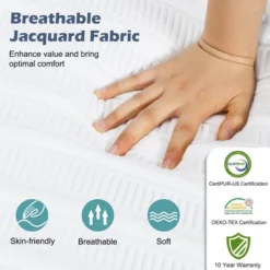 Costway Twin XL Adjustable Bed Mattress 3D CNC Cutting & Jacquard Fabric Cover 17 Costway Twin XL Adjustable Bed Mattress 3D CNC Cutting & Jacquard Fabric Cover -Costway GUEST ddd8fa83 bbd4 48e7 9016 d17cfbbc869b