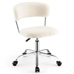 Costway Computer Desk Chair Adjustable Faux Fur Office Chair Swivel Vanity Chair -Costway GUEST dddb7bc9 3cba 401a 97ab 69aa1b3d780d