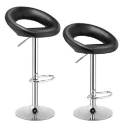 Costway Set Of 2 Bar Stools Adjustable PU Leather Barstools Swivel Pub Chairs Black New Low Back 13 Costway Set Of 2 Bar Stools Adjustable PU Leather Barstools Swivel Pub Chairs Black New Low Back -Costway GUEST dde1866f dd55 4e6d 9ff5 208381338aa6