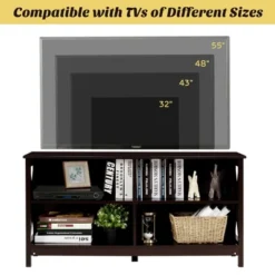 Costway TV Stand Entertainment Media Center For TV's Up To 55'' W/ Storage Shelves Brown/Gray/White -Costway GUEST de4e2685 a3a7 4abb a172 ba92b16a80c8