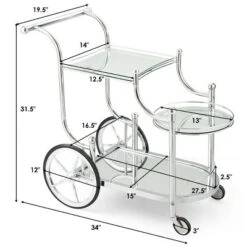 Costway Kitchen Cart Tea Cart Glass Shelves & Metal Frame With Wheels 10 Costway Kitchen Cart Tea Cart Glass Shelves & Metal Frame With Wheels -Costway GUEST deccc451 7b11 4148 ba35 b2fbf7747efc