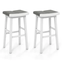 Costway Set Of 2 Saddle Bar Stools Counter Height Backless Kitchen Island Chairs -Costway GUEST dedf2ff7 e594 4298 9777 aafe2b45bbcb