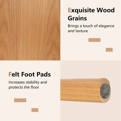 Costway Set Of 2 Solid Rubber Wood Bar Stools 28'' Dining Chairs With Backrests Natural 8 Costway Set Of 2 Solid Rubber Wood Bar Stools 28'' Dining Chairs With Backrests Natural - Image 8