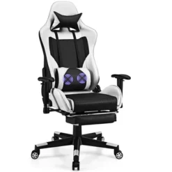 Costway Massage Gaming Chair Recliner Racing Chair W/ Massage Lumbar Support & Footrest -Costway GUEST df769a6f 1010 4b54 a7f2 225145443e35