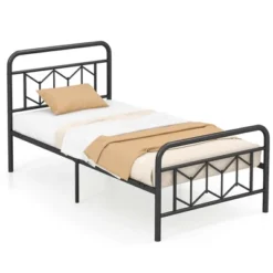 Costway 47 Costway Twin/Full/Queen/King Size Bed Frame Mattress Foundation With Headboard 12.5" Under-bed Storage Black