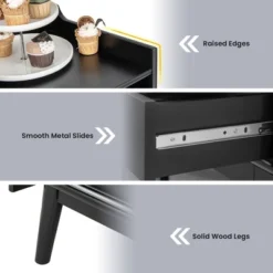 Costway Kitchen Buffet Sideboard Organizer Liquor Bar Cabinet With Wine Rack & Sliding Door -Costway GUEST e05a48c8 328a 47cb bd6a 78279fd84dd8