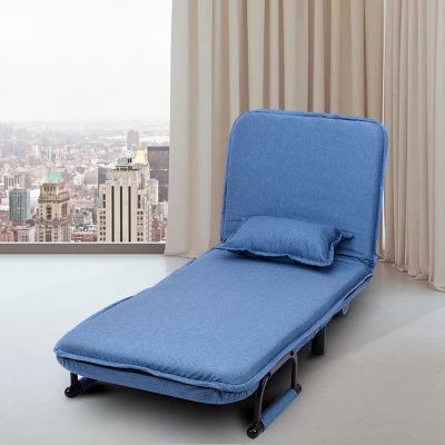 Costway Folding Sofa Bed Sleeper Convertible Armchair Leisure Chaise Lounge Couch Blue 3 Costway Folding Sofa Bed Sleeper Convertible Armchair Leisure Chaise Lounge Couch Blue - Image 3