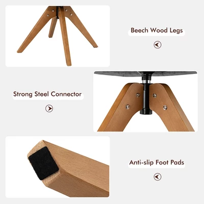 Costway Modern 360 Degree Swivel Accent Chair W/ Linen Fabric & High-density Sponge Yellow/Brown/White/Grey/Red 4 Costway Modern 360 Degree Swivel Accent Chair W/ Linen Fabric & High-density Sponge Yellow/Brown/White/Grey/Red - Image 4