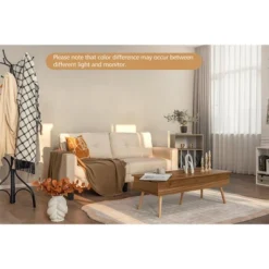 Costway Modern 79.5inch Fabric Loveseat Couch Living Room Sofa For Small Spaces Beige -Costway GUEST e0bb0010 0fa1 4349 ad0e 64b8c60c30aa