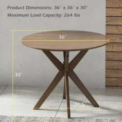 Costway Modern Round Wood Dining Table 35'' W/ Solid Wood Legs& Base For Home, Office 11 Costway Modern Round Wood Dining Table 35'' W/ Solid Wood Legs& Base For Home, Office -Costway GUEST e0c70dc0 c931 445d 9187 43fcb1879d6d