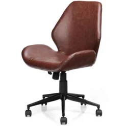 Office Home Leisure Chair Mid-Back Upholstered Swivel Height Adjustable Rolling -Costway GUEST e0fa57e3 5058 42db 80dd baca3317a1c6