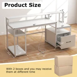 Costway 66" Computer Workstation With Monitor Stand CPU Stand Printer Shelf & File Drawer -Costway GUEST e14f8e3c b269 4804 a47d 606ed72f02da