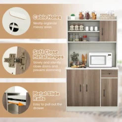 Costway 4-Door 71'' Kitchen Buffet Pantry Storage Cabinet W/Hutch Adjustable Shelf White 15 Costway 4-Door 71'' Kitchen Buffet Pantry Storage Cabinet W/Hutch Adjustable Shelf White -Costway GUEST e15e2fd2 3f11 42e5 87ec 8ec6159f15bb