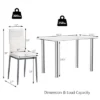 Costway 5 Piece Dining Set Table 29.6'' And 4 Chairs Glass Metal Kitchen Breakfast Furniture White