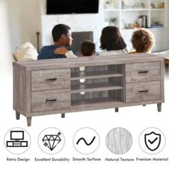 Costway TV Stand Entertainment Center Hold Up To 65'' TV With Storage Shelves & 4 Drawers -Costway GUEST e26bcf18 6ccf 4d40 8352 c98e6d3ff14e