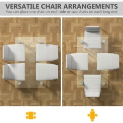 Costway 5 Piece Dining Set Table 29.6'' And 4 Chairs Glass Metal Kitchen Breakfast Furniture White -Costway GUEST e2b85d1f 4720 4fa4 9090 3632441a9e70