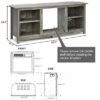 Costway 58'' 2-Tier Fireplace TV Stand W/18'' Electric Fireplace Grey Up To 65''