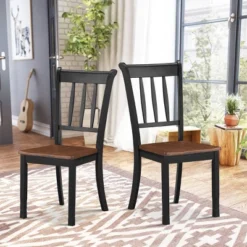Costway Set Of 2 Wood Dining Chair High Back Kitchen Whitesburg Side Chair BlackWhite 13 Costway Set Of 2 Wood Dining Chair High Back Kitchen Whitesburg Side Chair BlackWhite -Costway GUEST e30ce788 11c3 4eee a1a7 5c839e9822fc