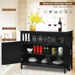 Costway Kitchen Sideboard Buffet Server Cupboard Storage Cabinet W/2 Doors Black -Costway GUEST e31143d4 08e8 46b6 b37d c7da80d46f36