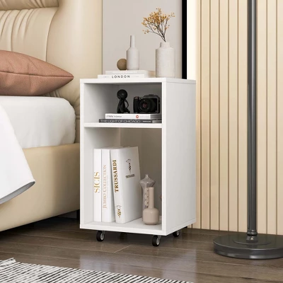 Costway Mobile File Cabinet Wooden Printer Stand Vertical Storage Organizer Home Office 4 Costway Mobile File Cabinet Wooden Printer Stand Vertical Storage Organizer Home Office - Image 4