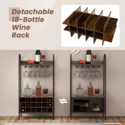 Costway Industrial Rack Freestanding Bottle Holder With Stemware Holder & Open Shelves 16 Costway Industrial Rack Freestanding Bottle Holder With Stemware Holder & Open Shelves -Costway GUEST e3a9d05c 6078 4740 bf4d a1b0cb7cc84e