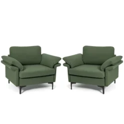 Costway Set Of 2 Upholstered Single Sofa Fabric Accent Armchair Metal Legs 18 Costway Set Of 2 Upholstered Single Sofa Fabric Accent Armchair Metal Legs -Costway GUEST e405015b c583 410c 84de d25c211c8037