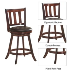 Costway Set Of 2 25'' Swivel Bar Stool Leather Padded Dining Kitchen Pub Bistro Chair High Back 14 Costway Set Of 2 25'' Swivel Bar Stool Leather Padded Dining Kitchen Pub Bistro Chair High Back -Costway GUEST e476bfce 4dee 4b9a bd38 0180ea9b872c