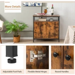 Costway Industrial 2-Door Buffet Sideboard Kitchen Cupboard Storage Cabinet With Open Shelf -Costway GUEST e4d7a0ba 0cf3 42c4 9651 ba0963f84366