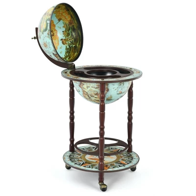 Costway 17'' Globe Wine Kitchen Stand 16th Century Italian Map Liquor Bottle Shelf Cart 9 Costway 17'' Globe Wine Kitchen Stand 16th Century Italian Map Liquor Bottle Shelf Cart - Image 9
