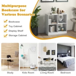 Costway Kids Toy Storage Organizer 4-Cube Wooden Display Bookcase With Anti-toppling Device 12 Costway Kids Toy Storage Organizer 4-Cube Wooden Display Bookcase With Anti-toppling Device -Costway GUEST e5ca8d36 123b 4014 8d35 fc84a3c0ff3d