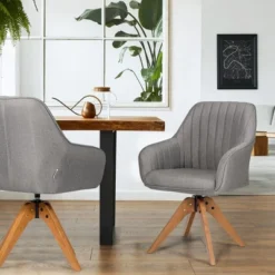 Costway Set Of 2 Swivel Accent Chair Fabric Vanity Study ArmChair W/Wood Legs 11 Costway Set Of 2 Swivel Accent Chair Fabric Vanity Study ArmChair W/Wood Legs -Costway GUEST e5ec1d44 3fdd 4e7e 8600 506b7d3eef2d