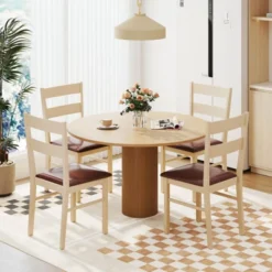 Costway Wooden Dining Chair Set Of 2/4 With Rubber Wood Frame Padded Seat For Kitchen -Costway GUEST e6491edc e15d 460b bb33 b99d2e2d199f