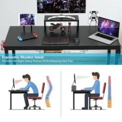 Costway 55 Inch Gaming Desk Racing Style Computer Desk With Cup Holder & Headphone Hook -Costway GUEST e69edceb e802 446a bf5e c4c7d62f9c0c