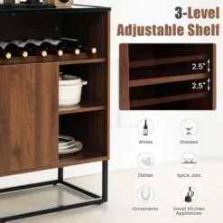 Costway Wine Storage Cabinet Buffet Sideboard With Adjustable Shelf & Sliding Door Kitchen -Costway GUEST e6fd6016 d1d8 4ca9 a690 14aa71f97eb0