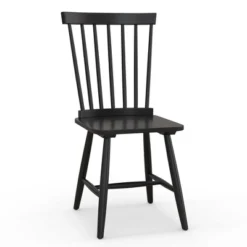 Costway Windsor Dining Chairs Set Of 2 Armless Spindle Back Solid Rubber Wood Black/Natural -Costway GUEST e6fe51e1 0367 4f0c aabc e257270964f6