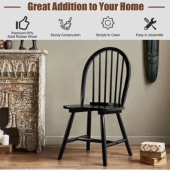 Costway Set Of 4 Vintage Windsor Dining Side Chair Wood Spindleback Kitchen Room BlackWhite 14 Costway Set Of 4 Vintage Windsor Dining Side Chair Wood Spindleback Kitchen Room BlackWhite -Costway GUEST e727cfb6 26e2 40ca a464 76f400fea89b