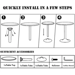 Costway 4 PCS Round Pub Table 24'' Bistro Bar Cocktail Table W/Metal Base Black 17 Costway 4 PCS Round Pub Table 24'' Bistro Bar Cocktail Table W/Metal Base Black -Costway GUEST e74103ab 0be3 4033 8f0a 1dfd3f5c9341