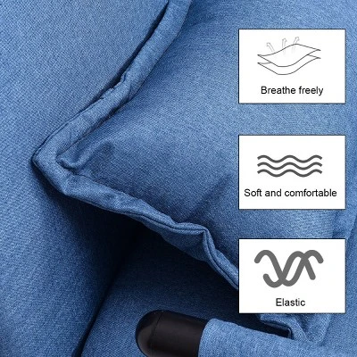 Costway Folding Sofa Bed Sleeper Convertible Armchair Leisure Chaise Lounge Couch Blue 6 Costway Folding Sofa Bed Sleeper Convertible Armchair Leisure Chaise Lounge Couch Blue - Image 6