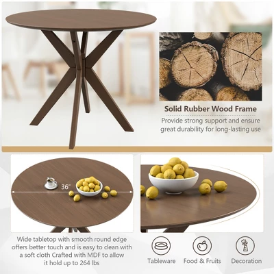 Costway 3 PCS Dining Table Set Modern Round Kitchen Table And Chairs Set For Dining Room 7 Costway 3 PCS Dining Table Set Modern Round Kitchen Table And Chairs Set For Dining Room - Image 7